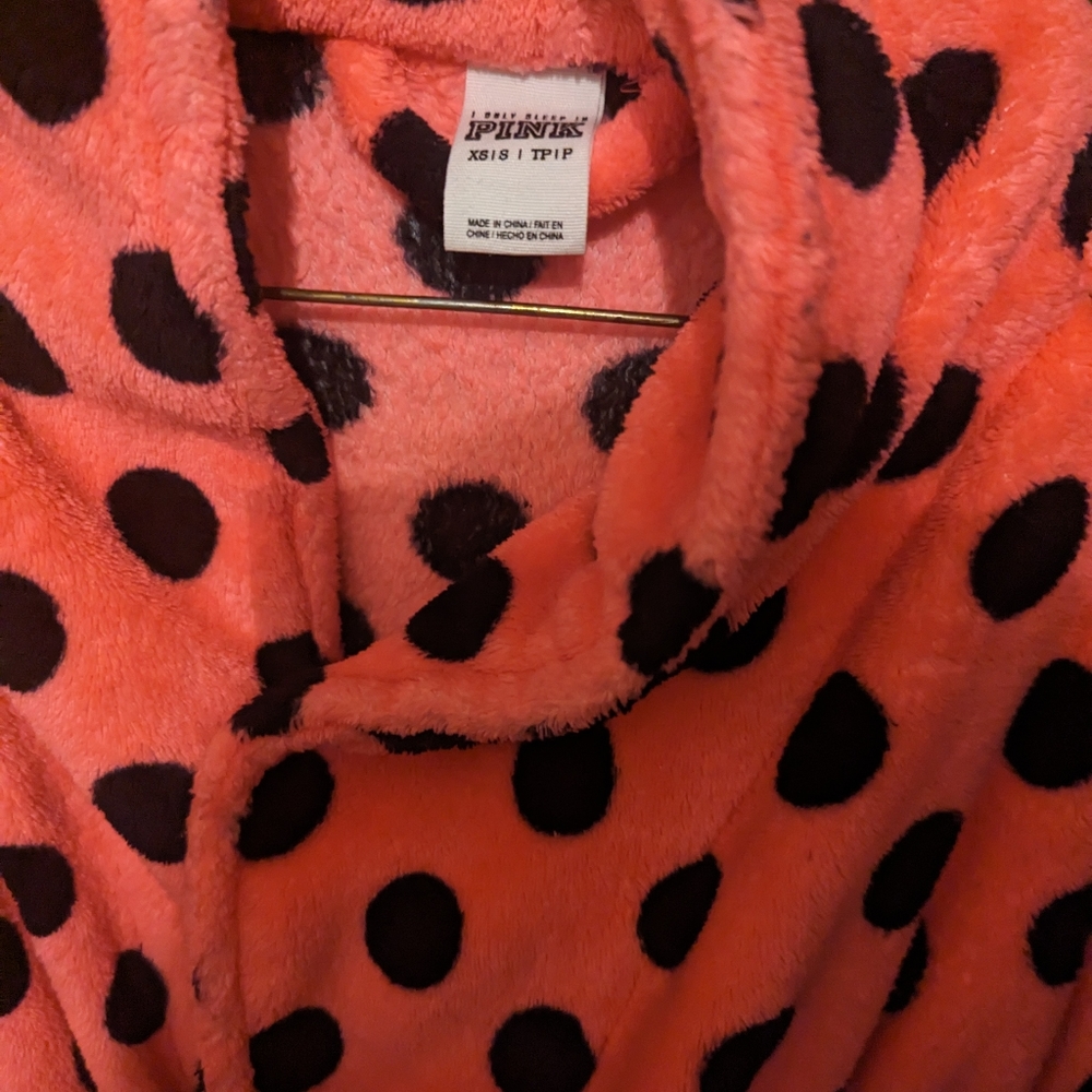 PINK Victoria's Secret Polka Dot Plush Robe